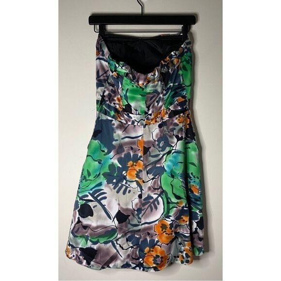 The Limited Strapless Floral Grafitti Dress Size 4 - Picture 2 of 10